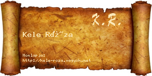 Kele Róza névjegykártya
